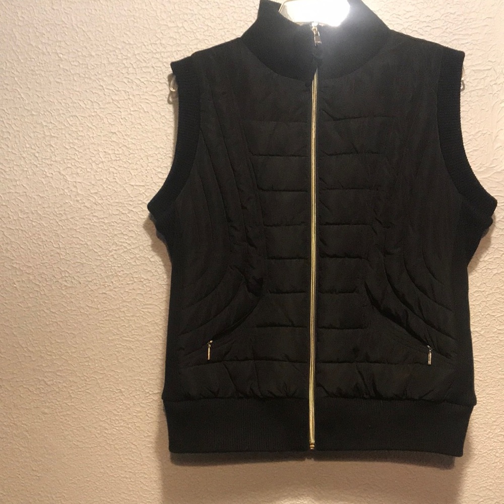 Black Calvin Klein zip vest with pockets